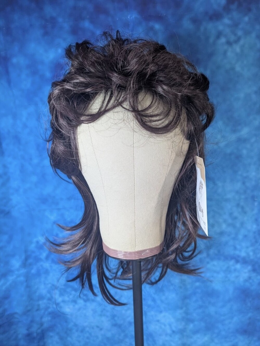 Brunette Mullet Synthetic Wig For Women NWT Adjustable Cap Costume Cosplay